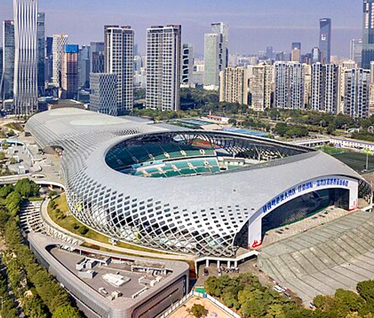 Komplexné športové centrum Badang v Shenzhen International Biovalley